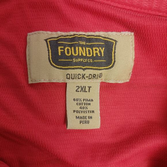 The Foundry Men's 2XL Red/White Stripe Short Sleeve Polo Tee - Picture 3 of 3